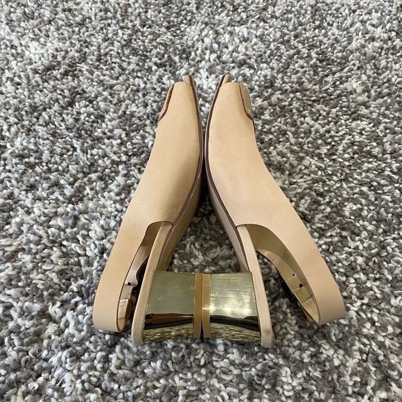 Almost new! Leather Adolfo Dominguez summer tan gold comfortable heels sandals - Picture 9 of 12